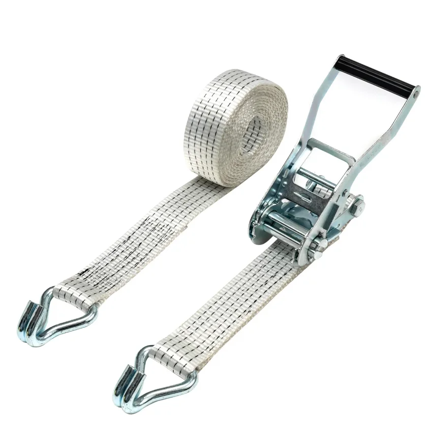 Auto parts truck heavy duty polyester white ratchet strap endless 5 ton cargo lashing belt
