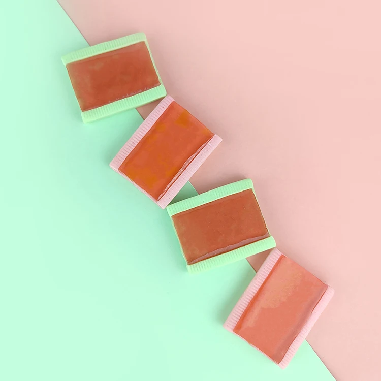 Delicate Jelly Filled Bubble Gum Big Sized Jelly Candy Fruity Chewing Gums Casual Gummy Bonbons for Kids