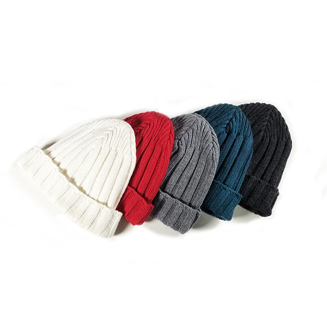 2020 Wholesale  High quality Australian Merino Wool Cotton knitted beanie knit hats Fashion winter