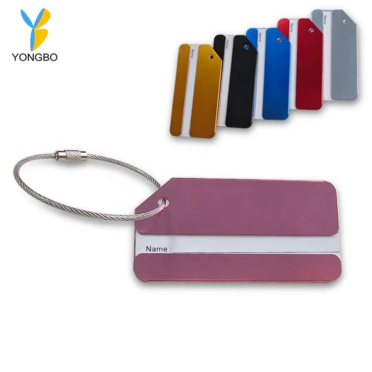 Luggage Tags Aluminum Alloy Travel Tags ID Labels Name Card Holder for Baggage Bags Suitcases 6 Colors