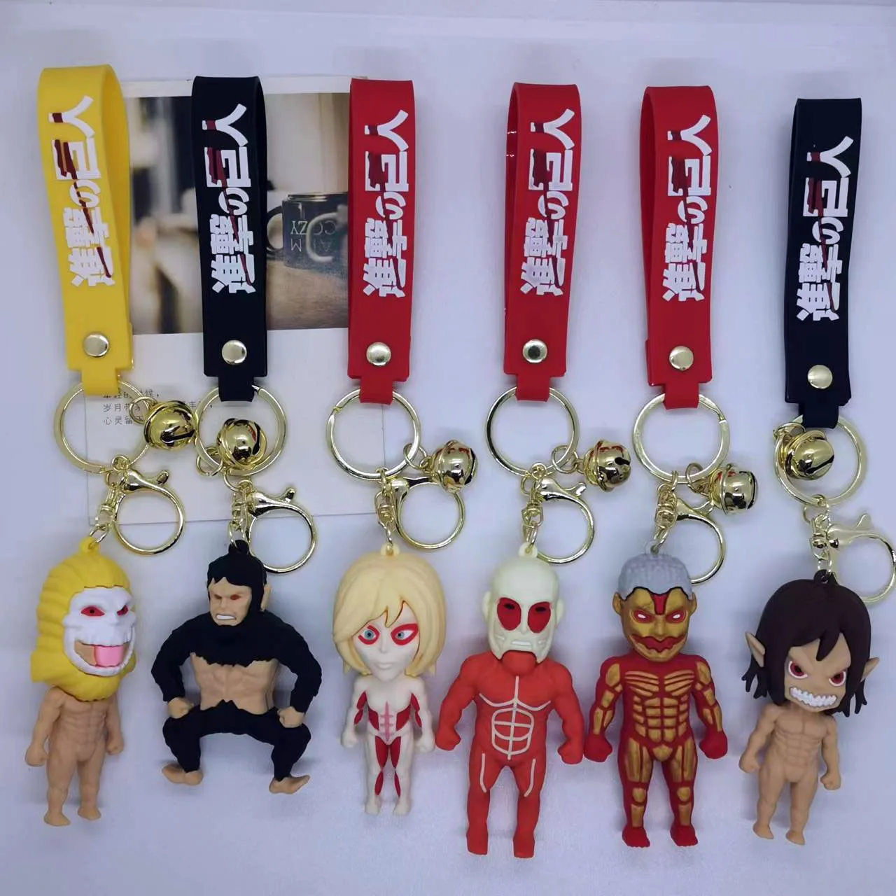 hot Japanese anime figure 3d Attack on Titan metal key chains Ymir rubber keychain accessory for boys gift souvenirs crafts