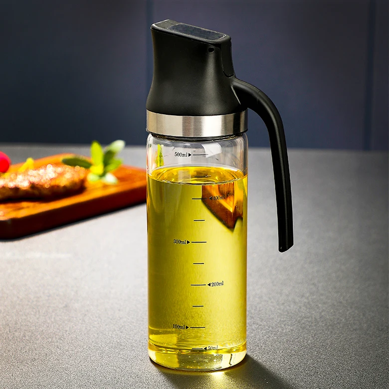 Hot sale on Amazon Kitchen BBQ Bakes Cooking Oil Bottle Soy Sauce and vinegar glass oil pot