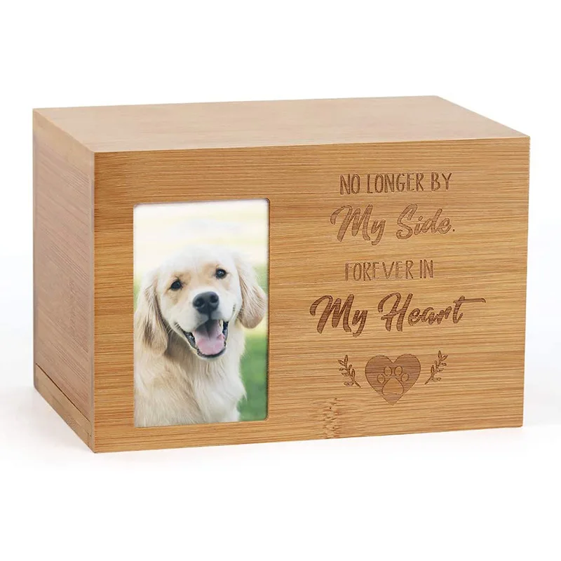 Manufacturers wholesale customization Animal funeral supplies dog cat Pull cover seal wooden coffic urns for pet
