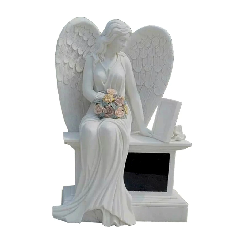 Cemetery marble angel tombstone