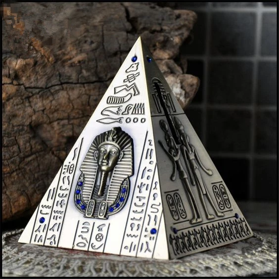 Hand Finished Hieroglyphs Egyptian Miniature Pyramid Statue sculpture Figurine Model