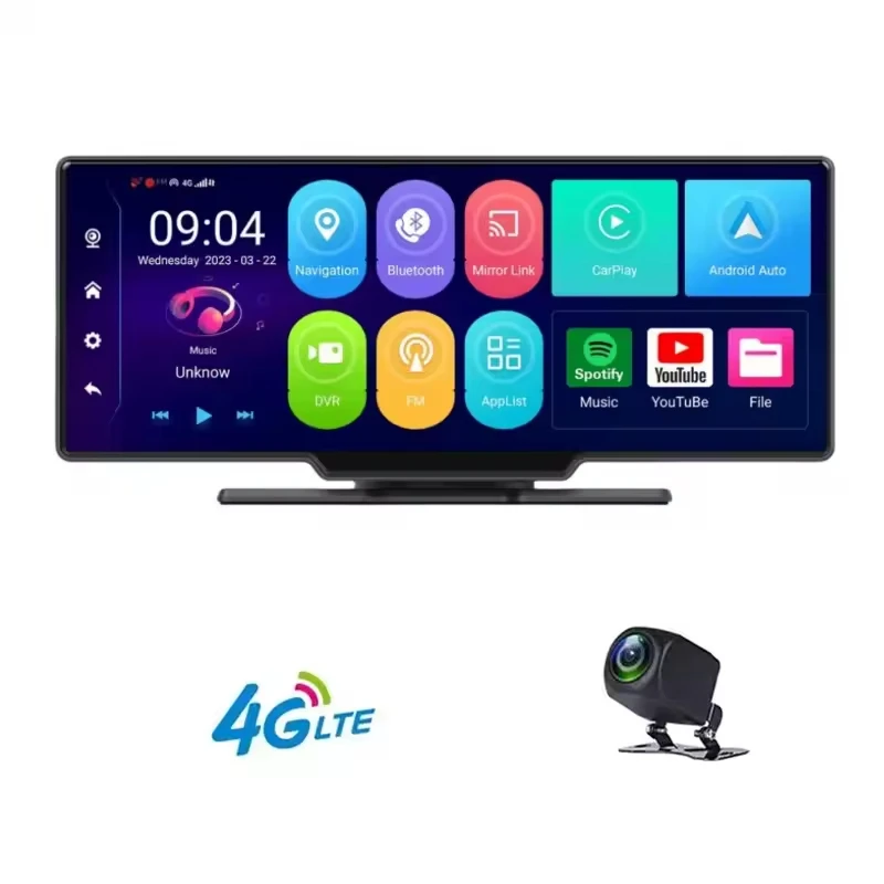 10.26 inch portable car monitor 4G GPS navigation 1080P DVR carplay screen Android 10 Wireless Carplay Monitor Android Auto