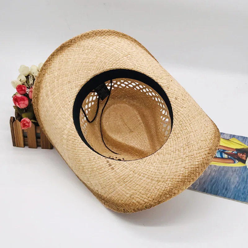 Women Summer Foldable Palm Leaf Cowboy