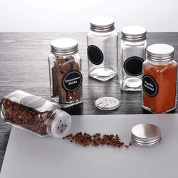 RAYBIN wholesale custom 4/6/8/12oz kitchen glass empty spice bottle mason jar container with metal lid set