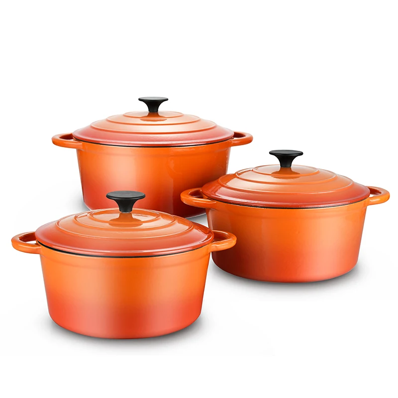 Hot Sale Quality Enamel Cast Iron Cookware Set Non Stick Cooking Pots Cast Iron Enamel Pots