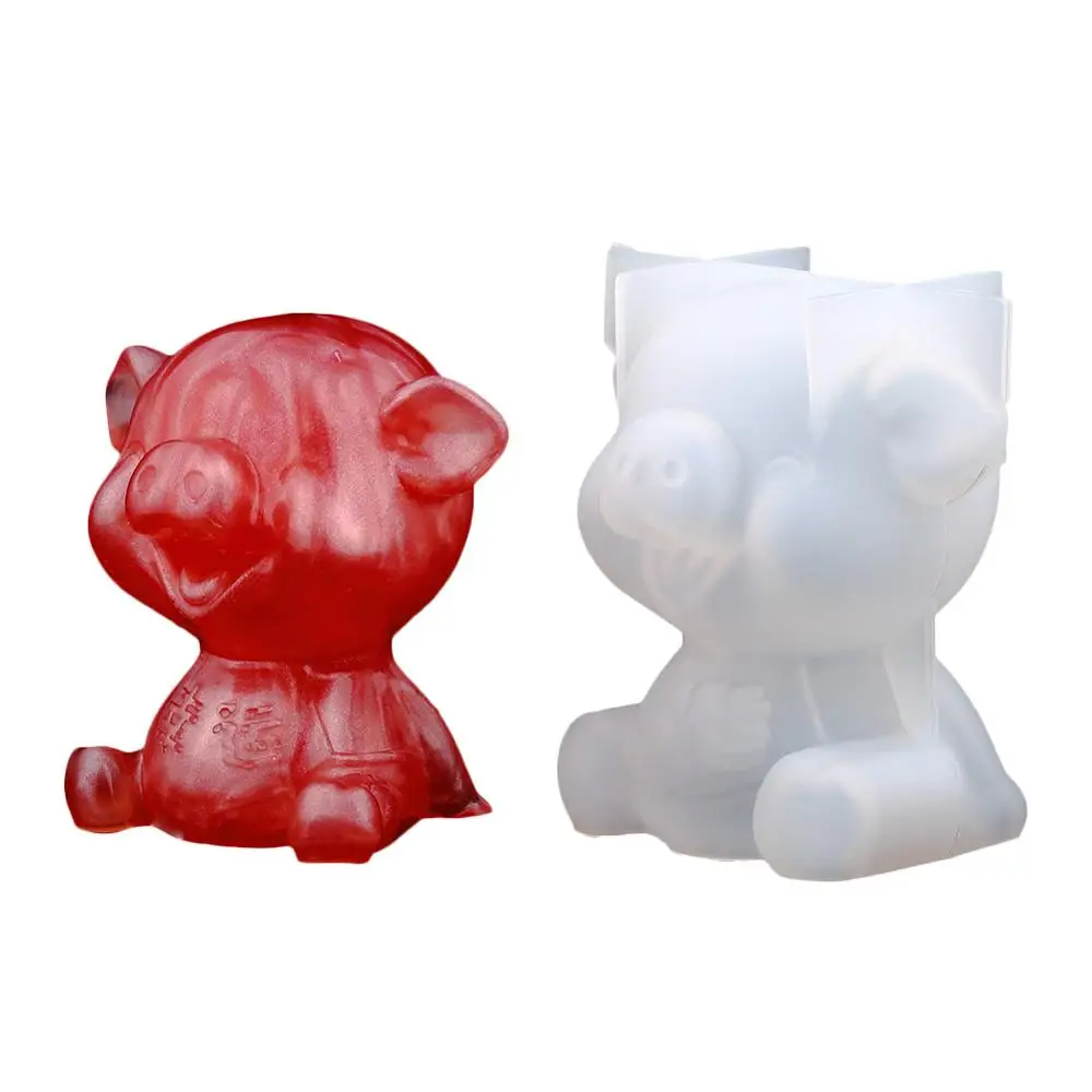 Crystal Epoxy three-dimensional praying pig unicorn small flying elephant mold Fragrant rabbit mold aroma sleeping baby silicone