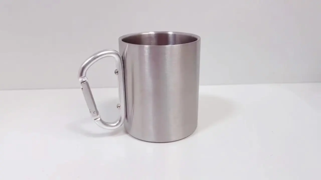 High Quality Stainless Steel Coffee Mugs with Carabiner Handle Outdoor Camping Sports Classic Design Hot Sale with Special Offer