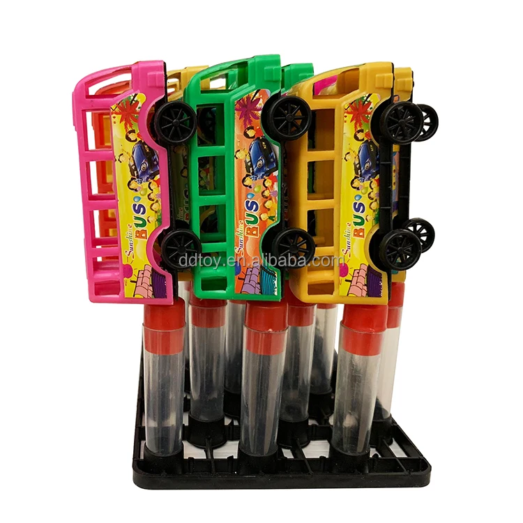 Wholesale Bus Sweet Sugar Tube Candy Filled Toys