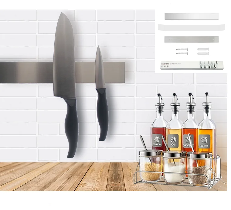 Split Style seamless Stainless Steel  Block Strip Bar for kitchen storage tool Magnetic Knife Holder