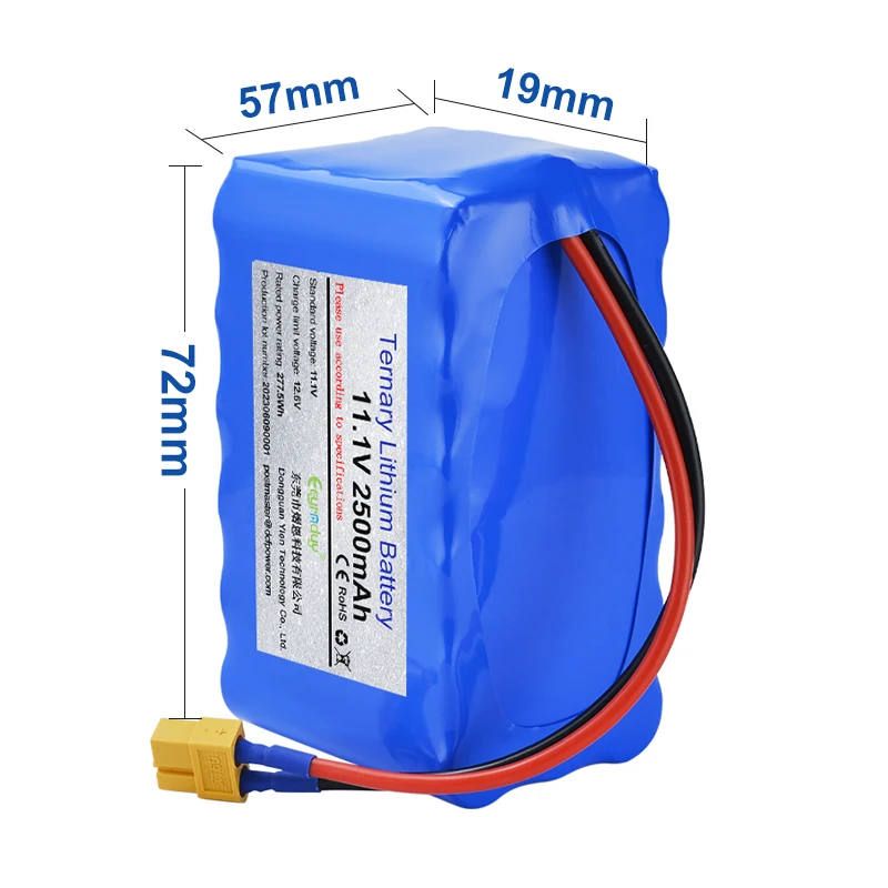 Customized 18650 21700 32700 Battery Pack 11.1v 12V 1100mah 1200mah 2500mah Lithium ion li ion Battery