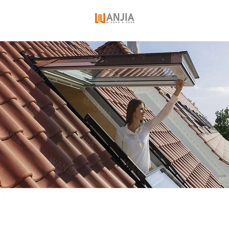 Wholesale modern design aluminum glass window casement roof window exterior top hung window aluminum skylight
