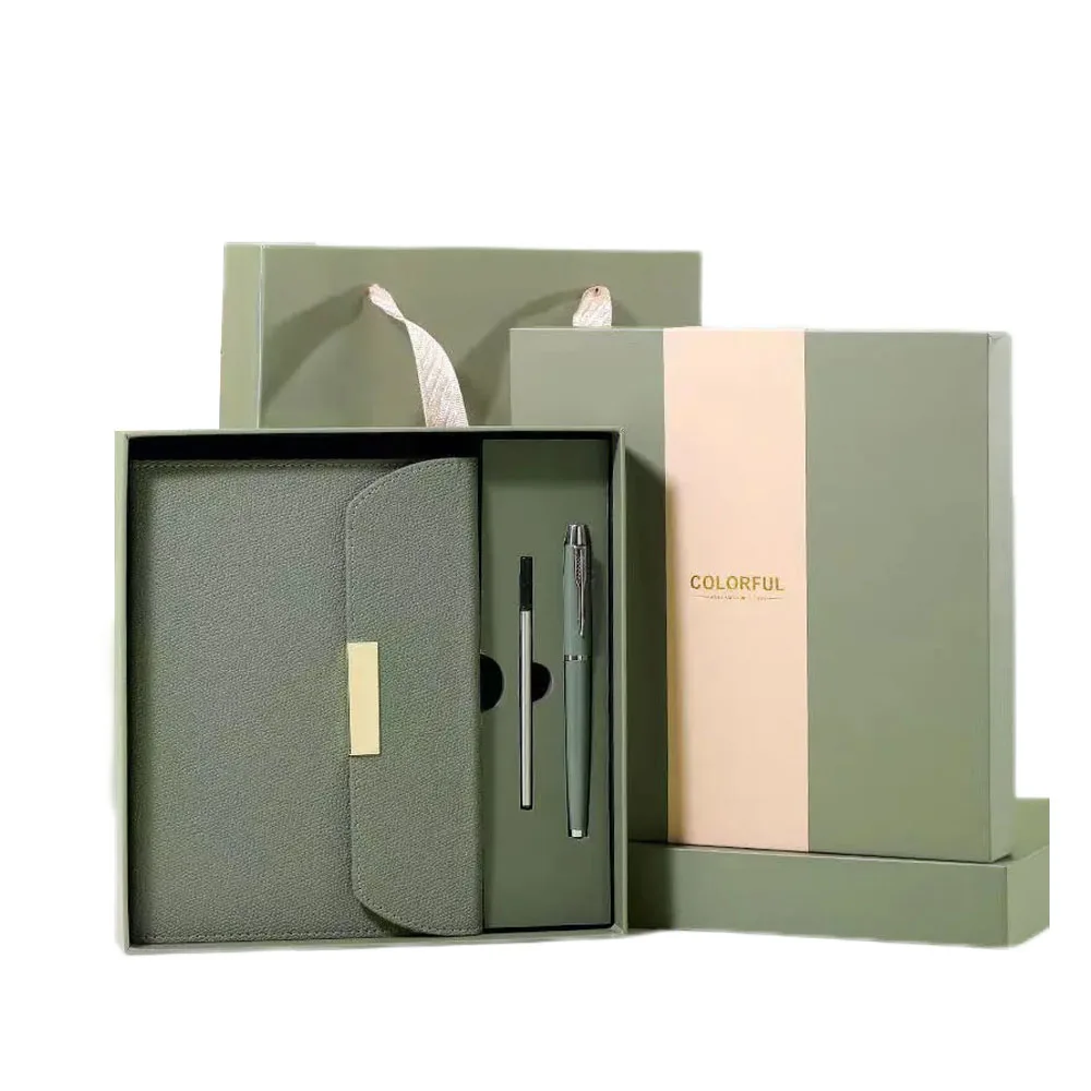 Meihui Business Leather Notebook Metal Signature Ballpoint Pen Gift Box Set for Gift School Holiday