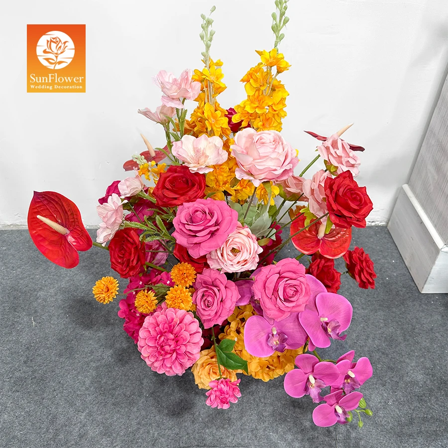 Новый продукт Sunwedding Искусственный Розовый настоящий сенсорный розовый цветочный шар Свадебный украшение