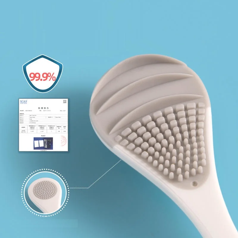 High Quality Custom Black and White Oral Care Hygiene Freshing Breath Tongue Cleaner Scraper