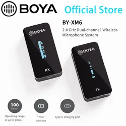 BOYA BY-XM6 S1 S2 K1 K2 Wireless Lavalier Mic Microphone System for Smartphone Laptop DSLR Tablet Camcorder Recorder 100M