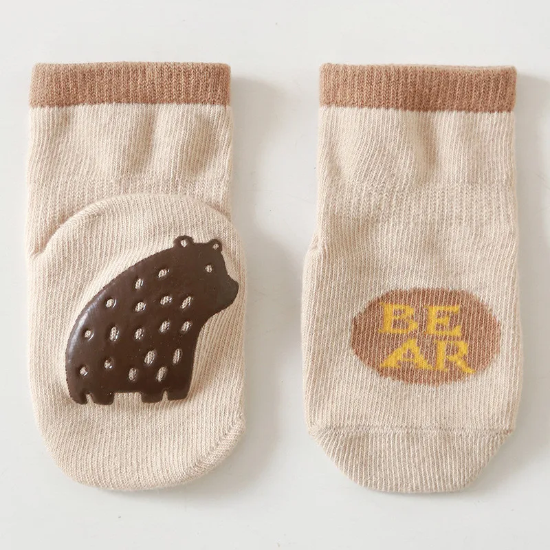 New Baby non-slip Socks Newborn Animal Cute Combed Cotton Floor Kids Learn to Walk Toddler Crew Grip Slipper Socks