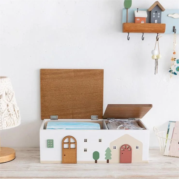 Solid Wood Door Key Storage Box Decoration Cute Remote Control Mask Hanging Frame Entering Door foyer Shoe Cabinet