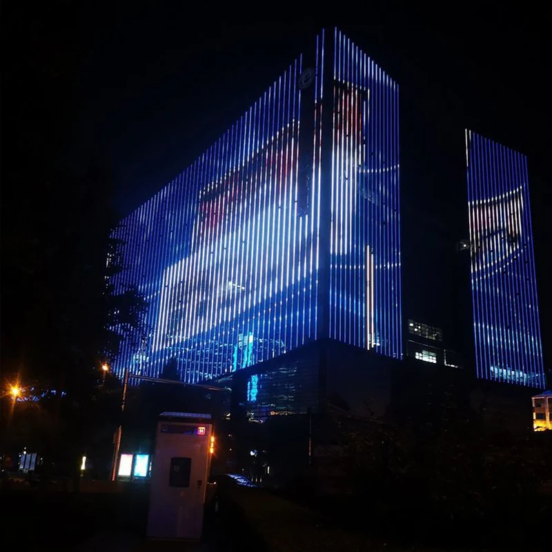 Programmable led video strip commercial building facade lighting pixel rgb neon linear light