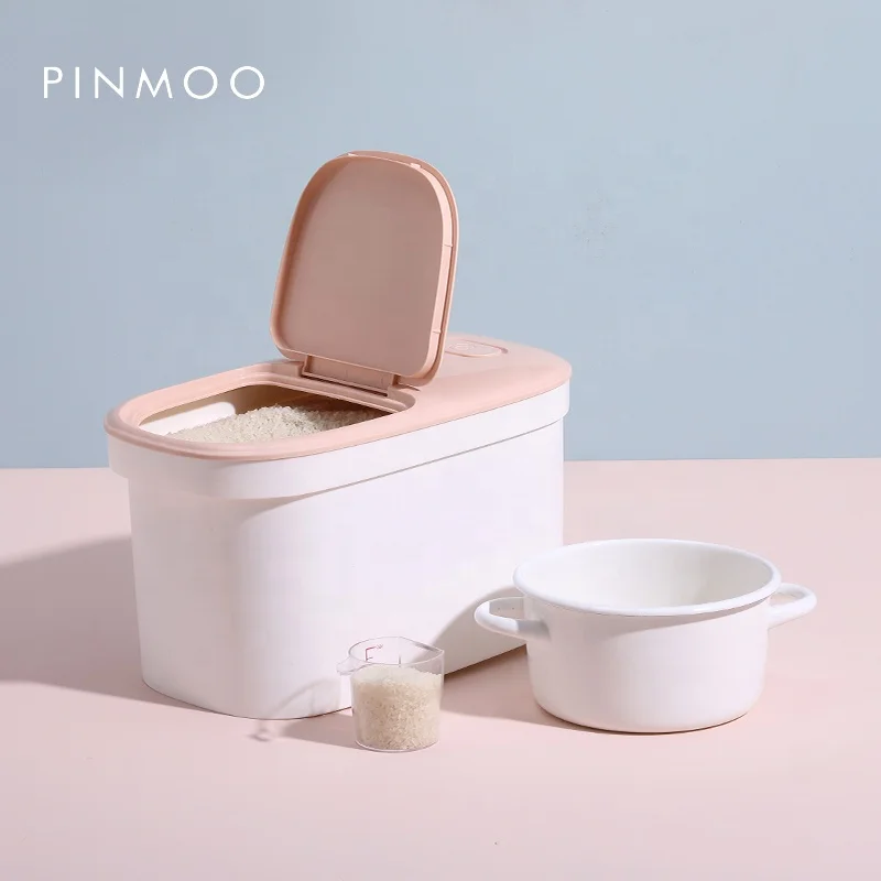 Pinmoo New Design Home Use PP Material Stocked Food Grade Plastic Storage Container Rice Bucket