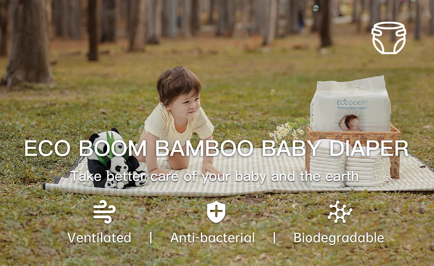 OEM ODM Ecological Bamboo Biodegradable Disposable Infant Baby Diapers Nappy Of Customized Design Wholesale