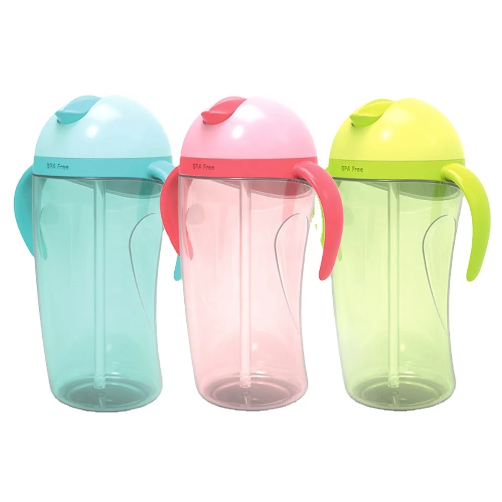 
Ningbo Longwell Custom PP Water Bottle Baby Flip Lid Straw Silicone Grips BPA Free Bottles Training Cup Drinking 100% Food Grade 