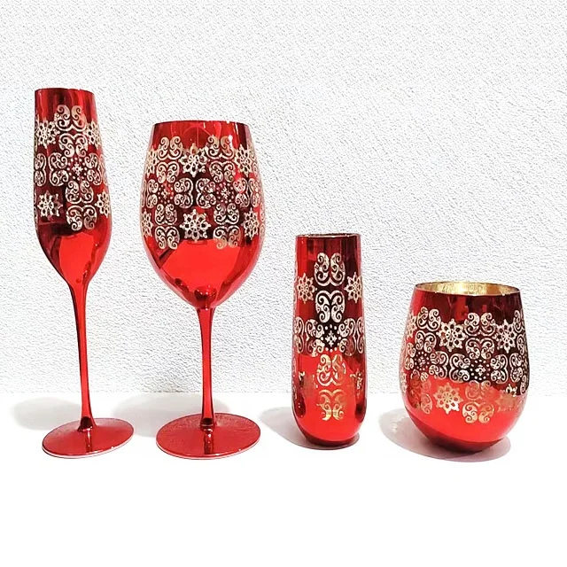 Custom color wine glass champagne glass Electroplating multi-colored wine glass without tint