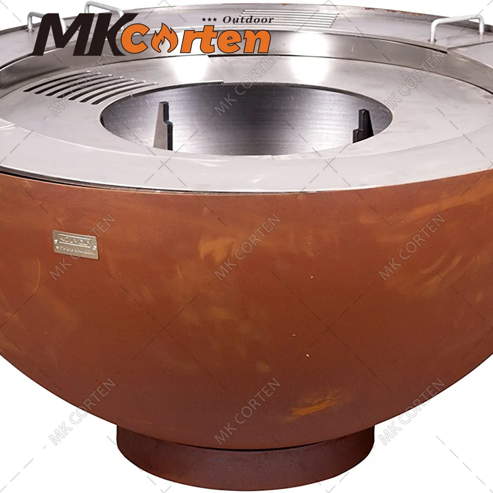 Customizable Carbon Corten Steel Barbecue Grill Bbq Gas Burning