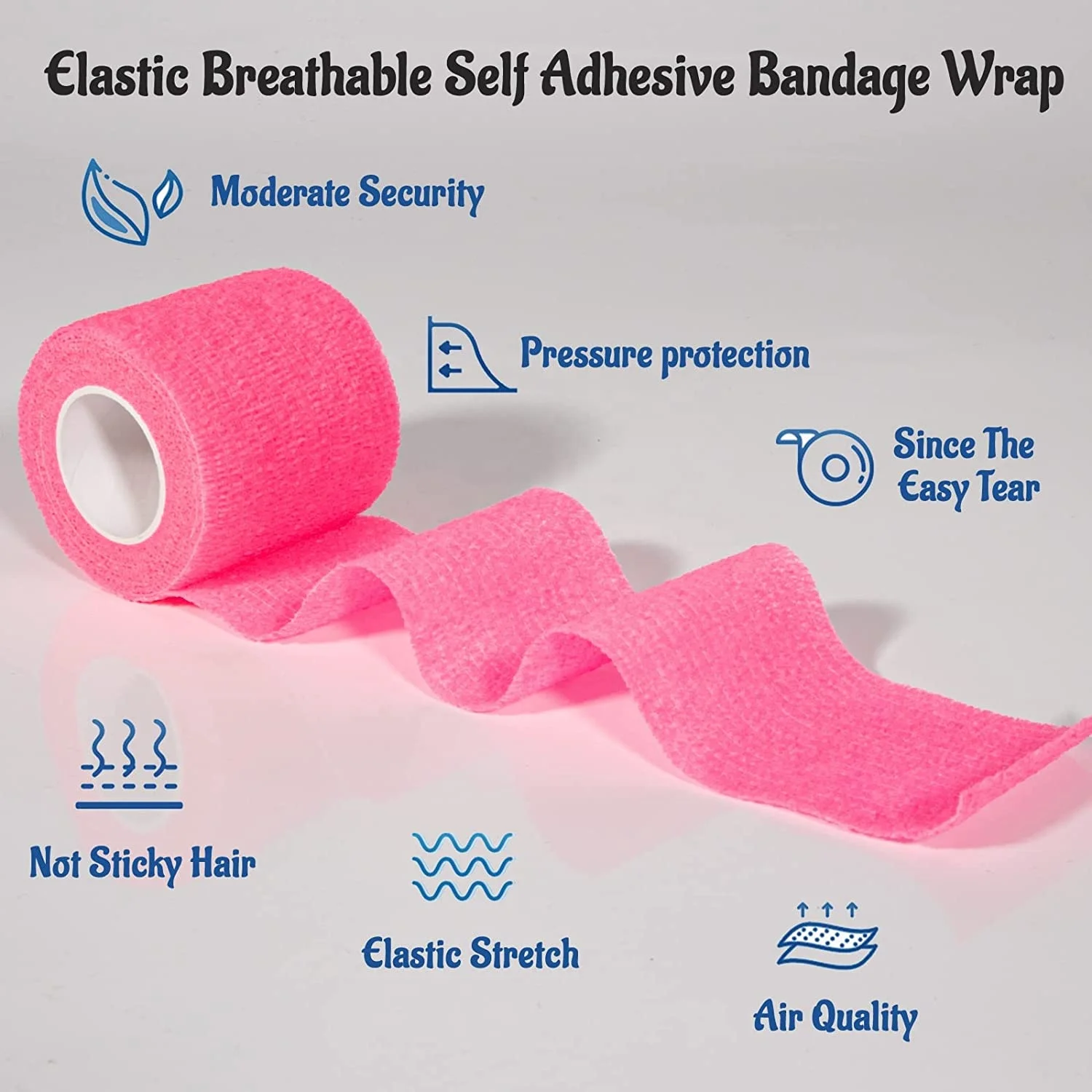 Bulk Wholesaleself Adhesive Elastic Sports Bandage 5cm X 4.5m Thumb Waterproof Bandage For Knee Wrist Football Palyer