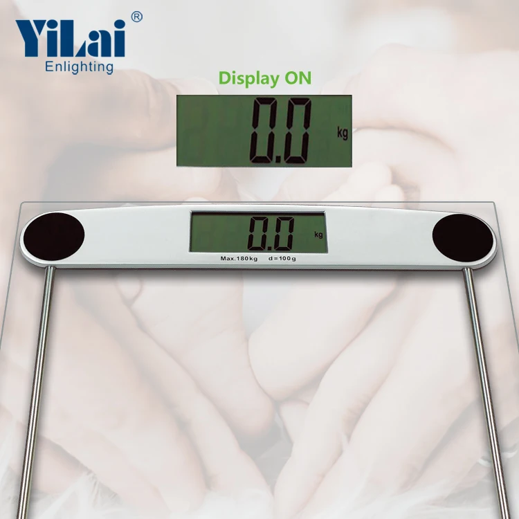 
Transparent tempered glass 150KG capacity with LCD display electronic digital bathroom scale 