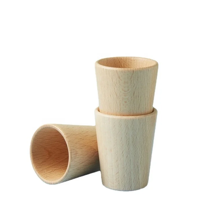 Japanese small mini wooden tea water cups
