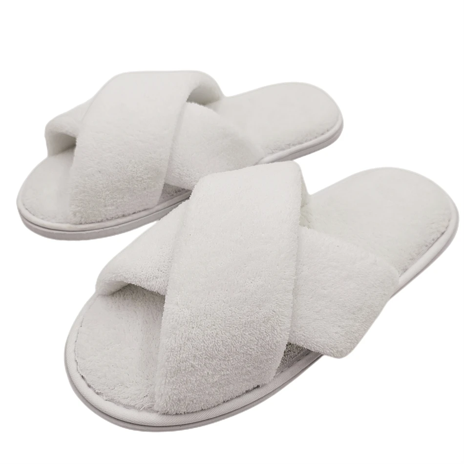 Global sell good quality customized white hotel slippers luxury hotel disposable slippers