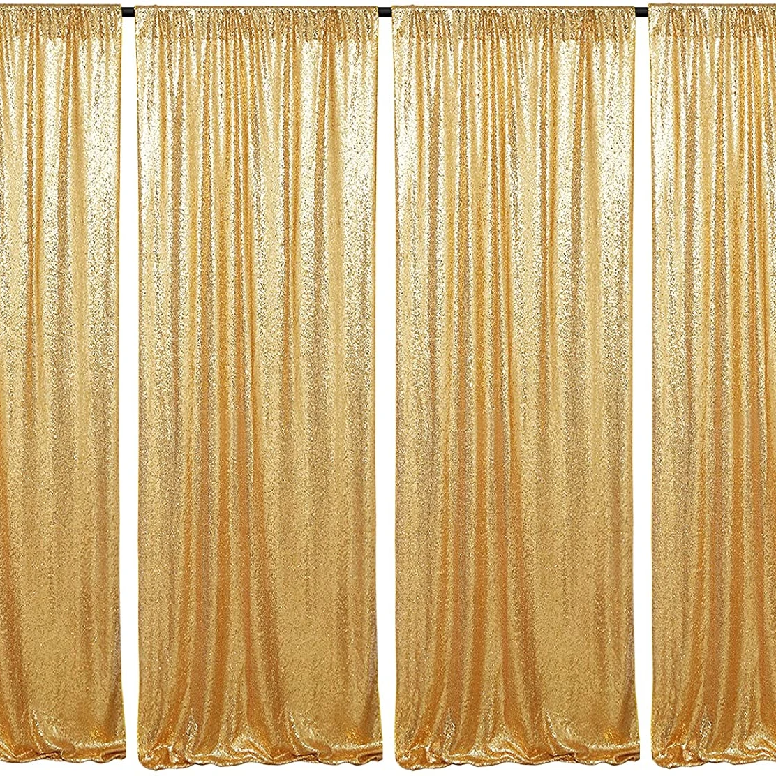 Gold Dark Gold Sequin Backdrop Party Wedding Photo Booth Background Decor Sequin Curtains Drape Panels