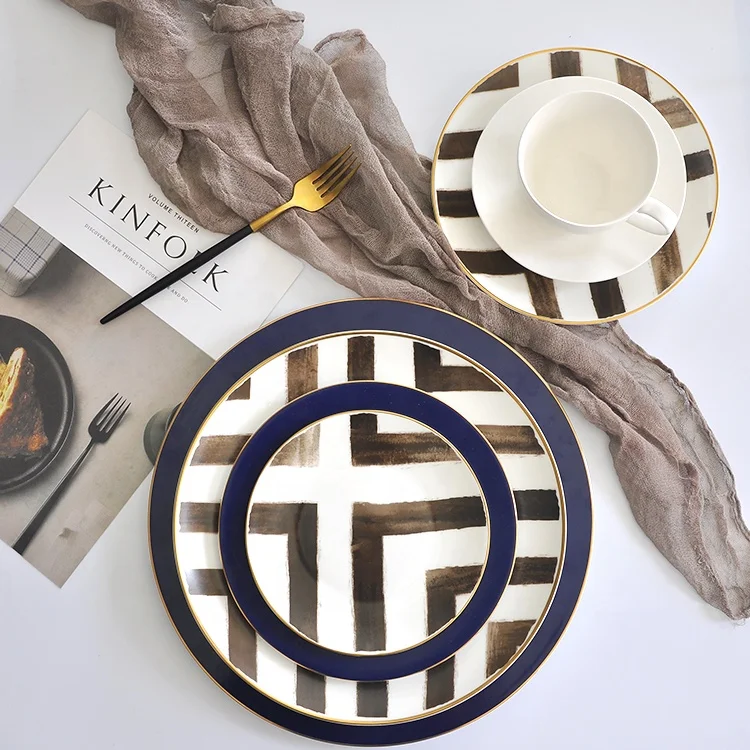 Morden wedding luxury Ceramic Dishes Plate for restaurant