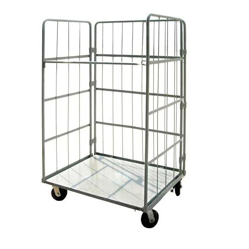 metal foldable warehouse logistic cage cart Galvanized pipe cart