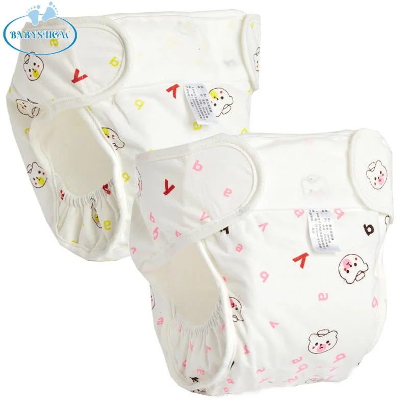 Детские подгузники Babyshow из чистого хлопка с принтом многоразовые милые детские моющиеся дышащие тканевые