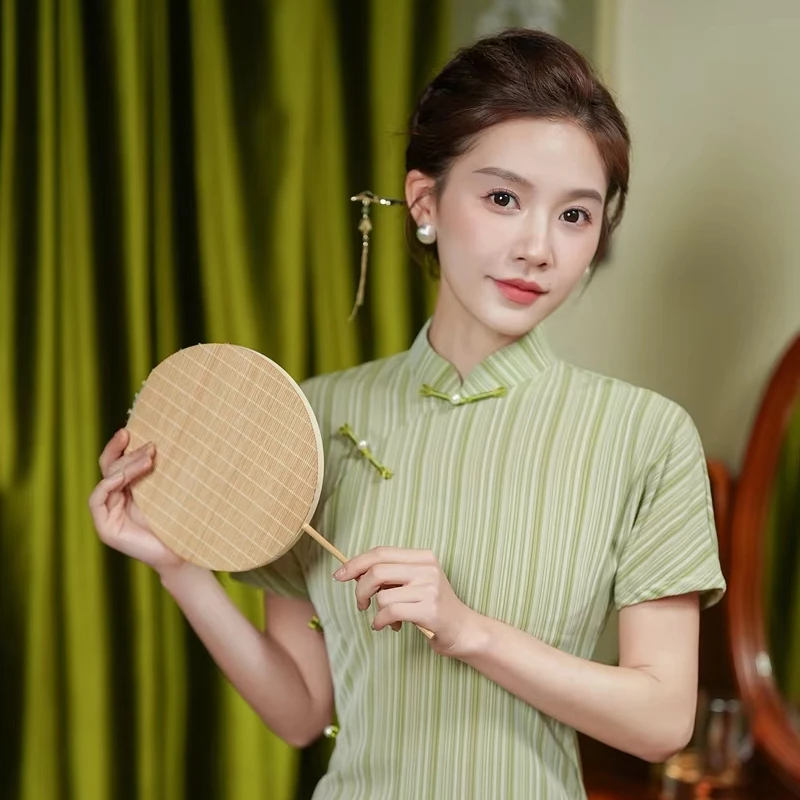 Women Summer cotton linen Qipao Dress Chinese Traditional Cheongsam Women clothes