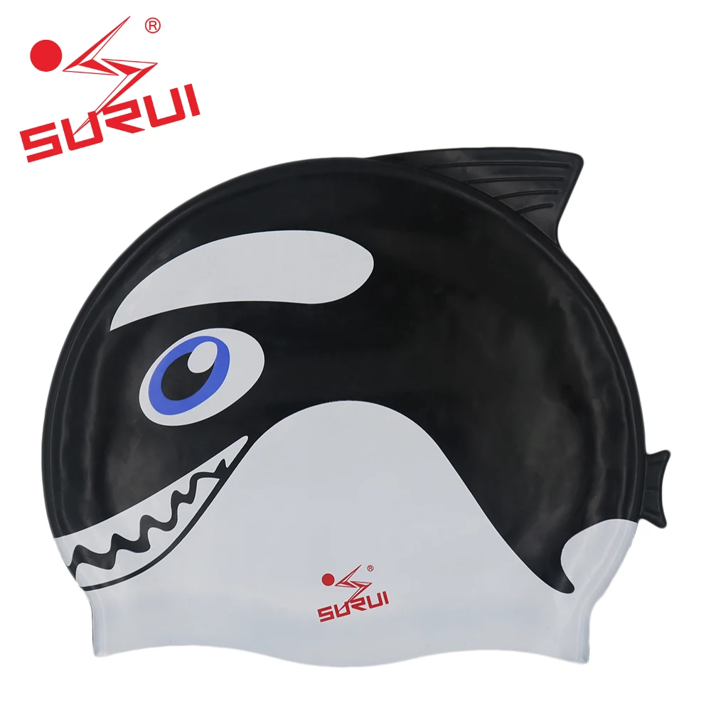 China Wholesale Oem Service Baby Silicone Swim Cap Silicone Kid With Logo cute fish swimming cap