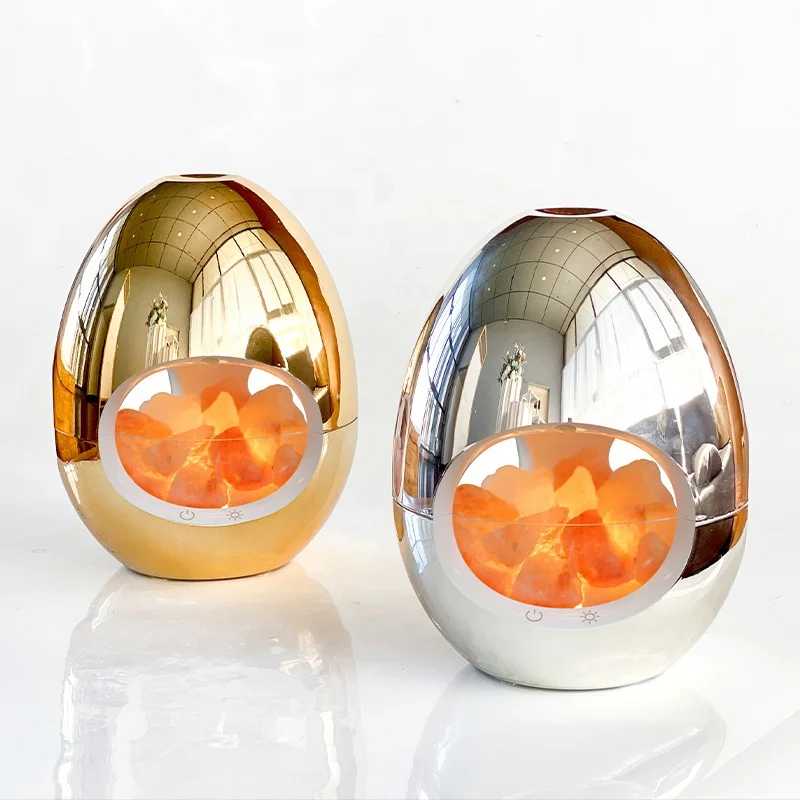 2023 new year gift electric large usb gold crystal Himalayan Salt Aroma Diffuser Humidifier with lamp