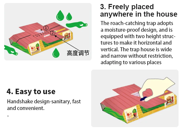 Killing Cockroaches Glue Trap Roach Catcher Cockroach Glue House OEM Roach Bait Trap Glue
