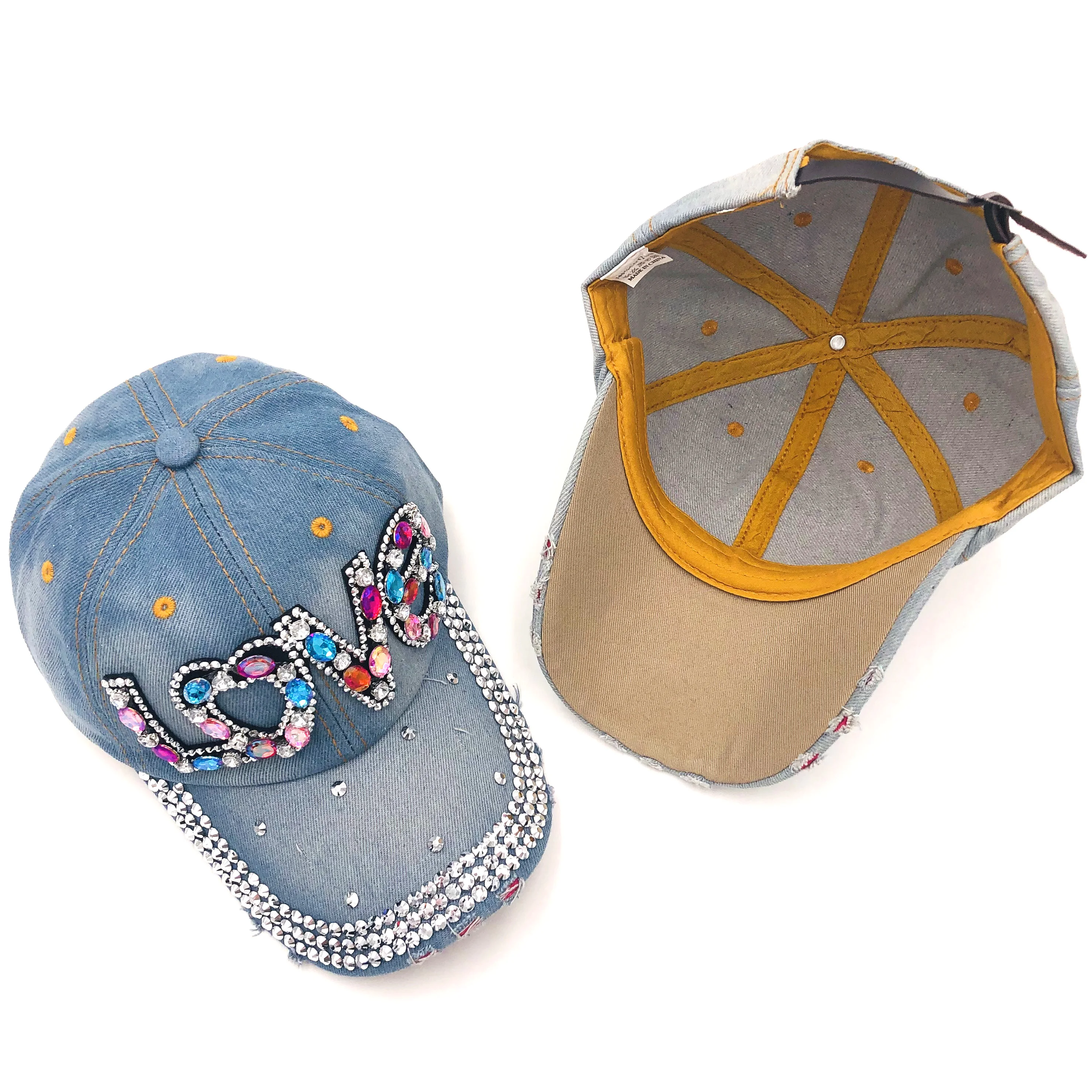 Factory wholesale rhinestone baseball caps new style summer trendy fashion bucket hat bright diamond rhinestone Unisex hat