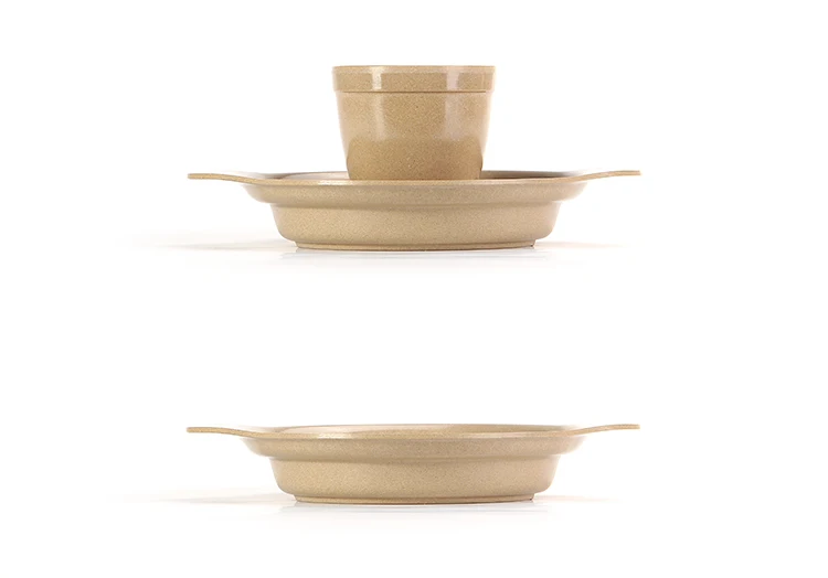 Biodegradable bamboo fiber plate bowl cup fork spoon kids cutlery dinnerware sets for children Bamboo Fiber