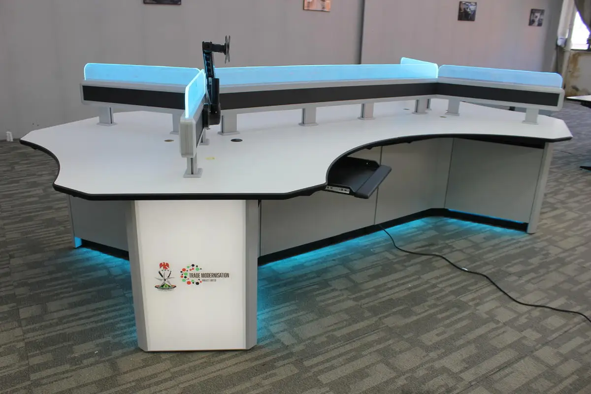 kesino direct sale modular ergonomic console table supplier multi-person wiring management operator workstation console