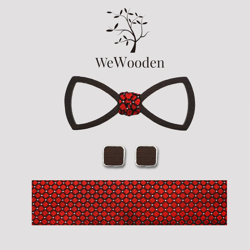 Fashion Wooden Bow Tie Set For Men Unisex Hollow Out Carved Retro Wooden Neck Ties Adjustable Strap Vintage Bowtie Gravata Corba