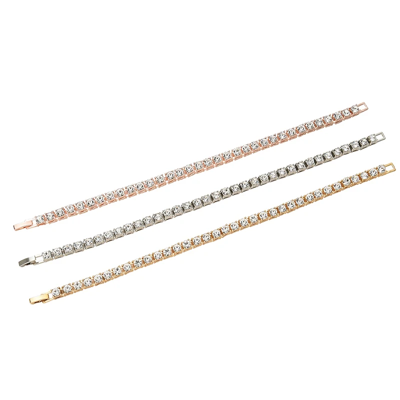 3mm 4mm 5mm 6mm 1 collar de cadena de tenis hombres Hip Hop helado Bling CZ joyeria oro plata collar
