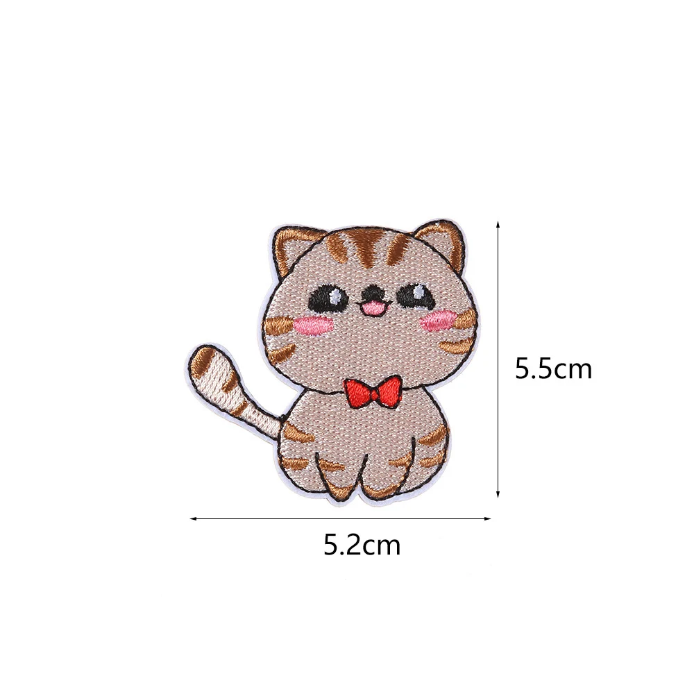 fast shipping factory sale cute small animal theme cat dog self-adhesive embroidered patch sticker for hairpin