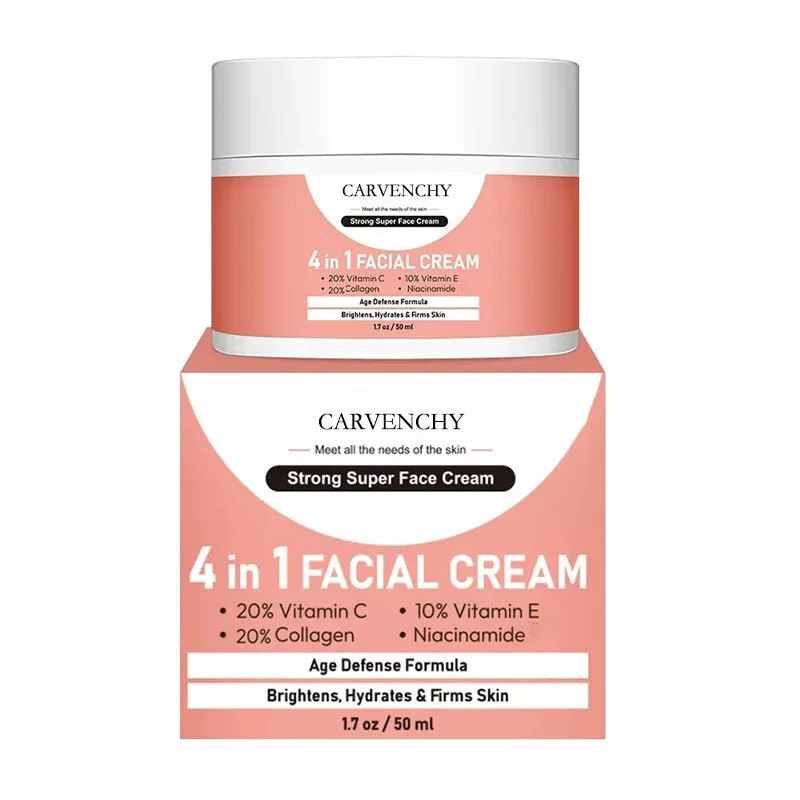 CARVENCHY Skin Care Facial 4 in 1 Whitening Anti Age Face Cream Vitamin C Niacinamide Collagen Cream